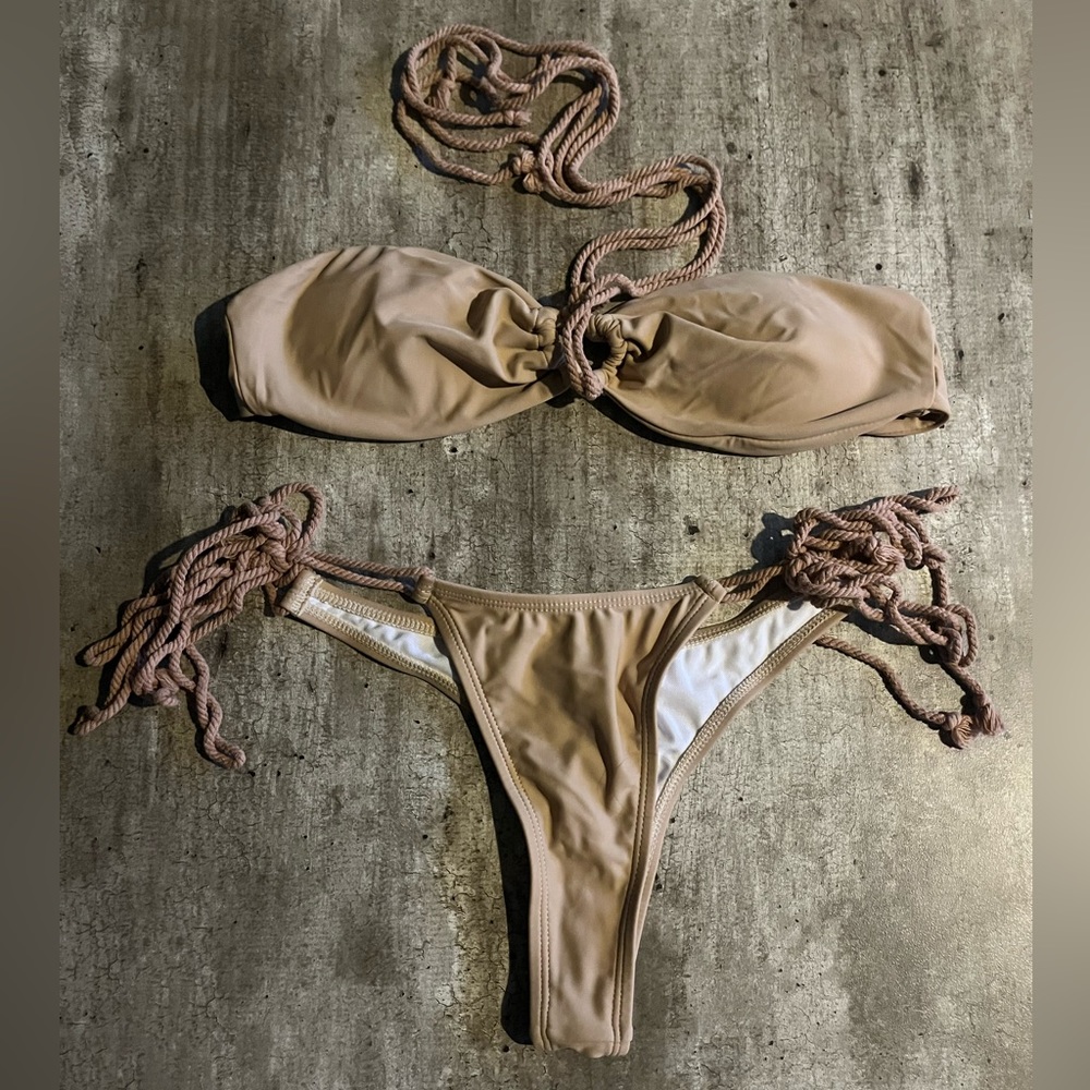 TAN ROPE TIE BIKINI🤎🍂